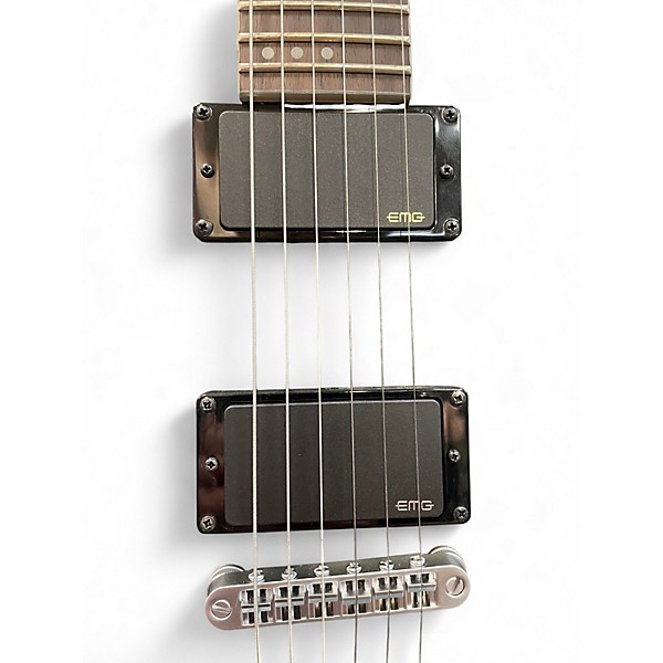 Used Schecter Guitar Research C1 Platinum See-Thru Black Satin Solid Body Electric Guitar