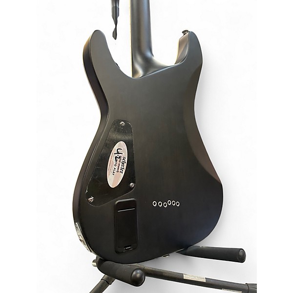 Used Schecter Guitar Research C1 Platinum See-Thru Black Satin Solid Body Electric Guitar