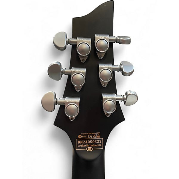 Used Schecter Guitar Research C1 Platinum See-Thru Black Satin Solid Body Electric Guitar