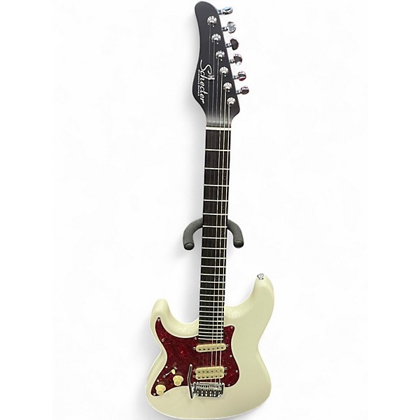 Used Schecter Guitar Research MV6 LH Classic White Solid Body Electric Guitar