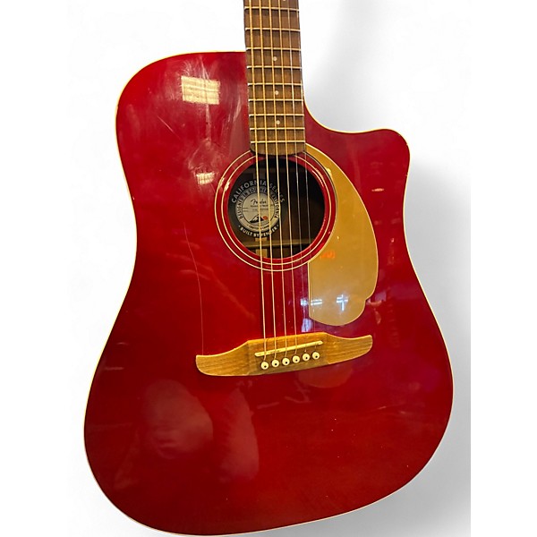 Used Fender Redondo Player Candy Apple Red Acoustic Electric Guitar