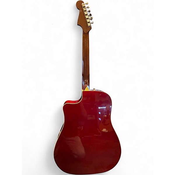 Used Fender Redondo Player Candy Apple Red Acoustic Electric Guitar