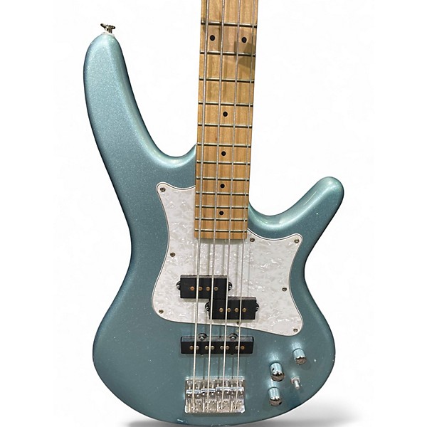 Used Ibanez srmd200 Chrome Blue Electric Bass Guitar