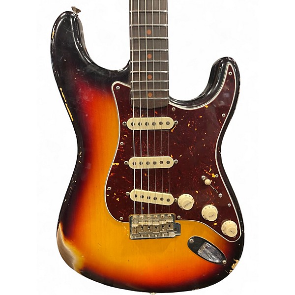 Used Fender 59 STRATOCASTER HVY RELIC 2 Tone Sunburst Solid Body Electric Guitar