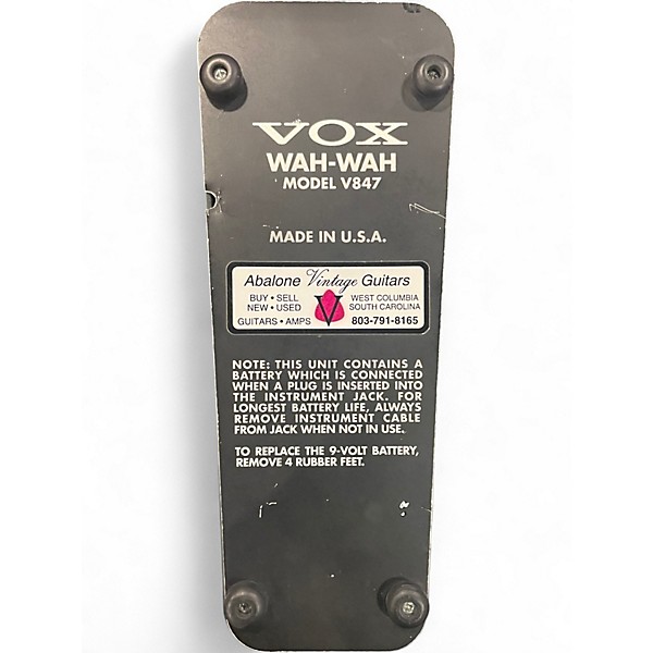 Used VOX V847 Reissue Wah Effect Pedal