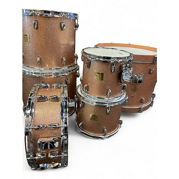 Used 1998 Yamaha 6 Piece Maple Custom Absolute Pink Champagne Drum Kit