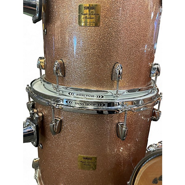 Used 1998 Yamaha 6 Piece Maple Custom Absolute Pink Champagne Drum Kit