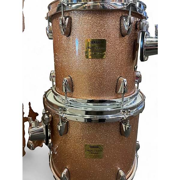 Used 1998 Yamaha 6 Piece Maple Custom Absolute Pink Champagne Drum Kit