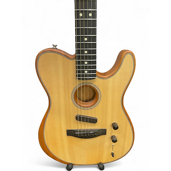 Used Fender American Acoustasonic Telecaster Natural Acoustic Electric Guitar