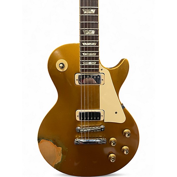 Vintage 1975 Gibson Les Paul Deluxe Gold Top Solid Body Electric Guitar
