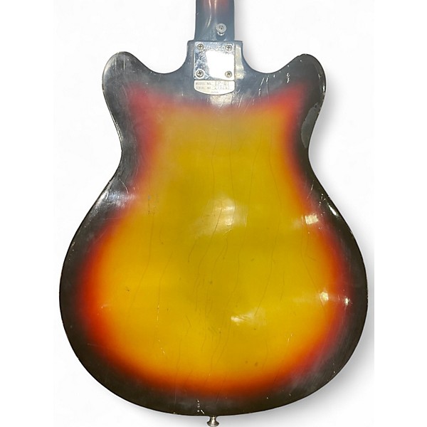 Vintage 1960s Teisco EP8T 3 Tone Sunburst Hollow Body Electric Guitar