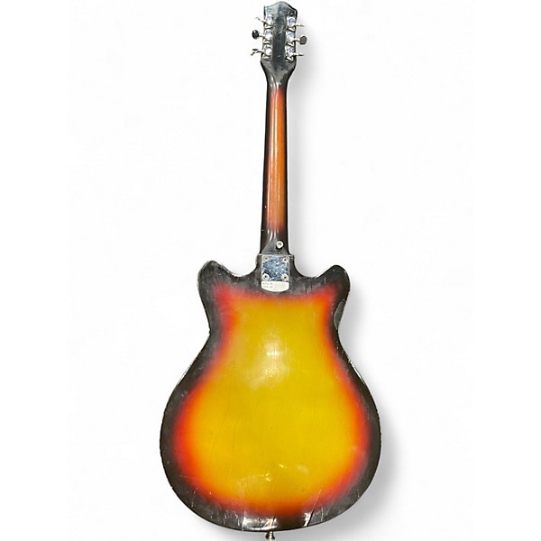 Vintage 1960s Teisco EP8T 3 Tone Sunburst Hollow Body Electric Guitar