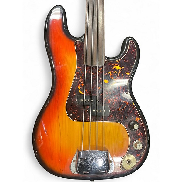 Used Hohner P STYLE FRETLESS BASS 3 Color Sunburst Electric Bass Guitar