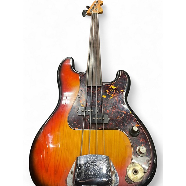 Used Hohner P STYLE FRETLESS BASS 3 Color Sunburst Electric Bass Guitar