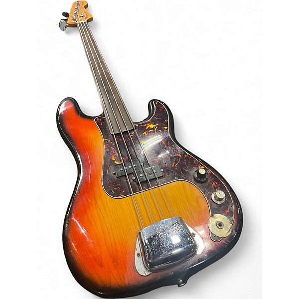 Used Hohner P STYLE FRETLESS BASS 3 Color Sunburst Electric Bass Guitar