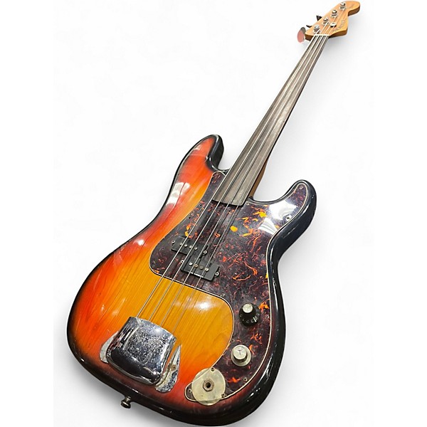 Used Hohner P STYLE FRETLESS BASS 3 Color Sunburst Electric Bass Guitar