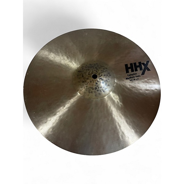 Used SABIAN 14in HHX Complex Medium HI Hats Pair Cymbal