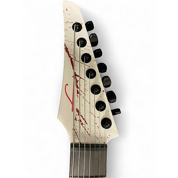 Used Legator ninja n7 slaughter bone white blood splater Solid Body Electric Guitar