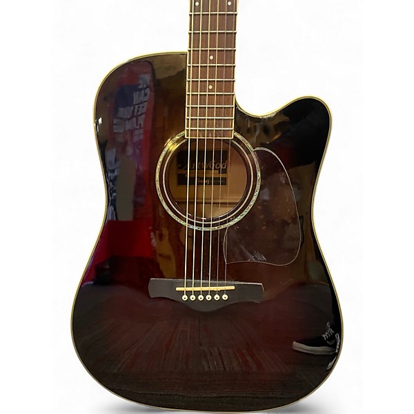 Used Ibanez AW300ECE Dark Violin Sunburst Acoustic Electric Guitar