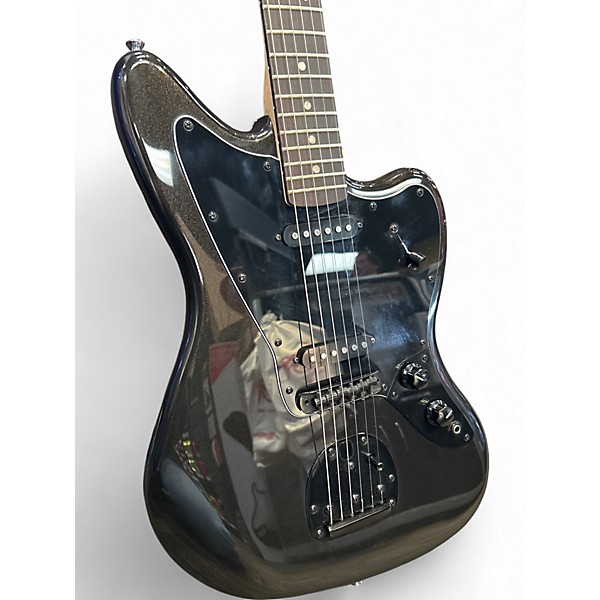 Used Squier AFFINITY SERIES JAGUAR  Metallic Black Solid Body Electric Guitar