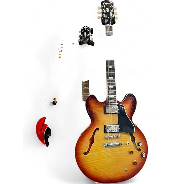 Used Epiphone ES335 FIGURED 3 Tone Sunburst Hollow Body Electric Guitar