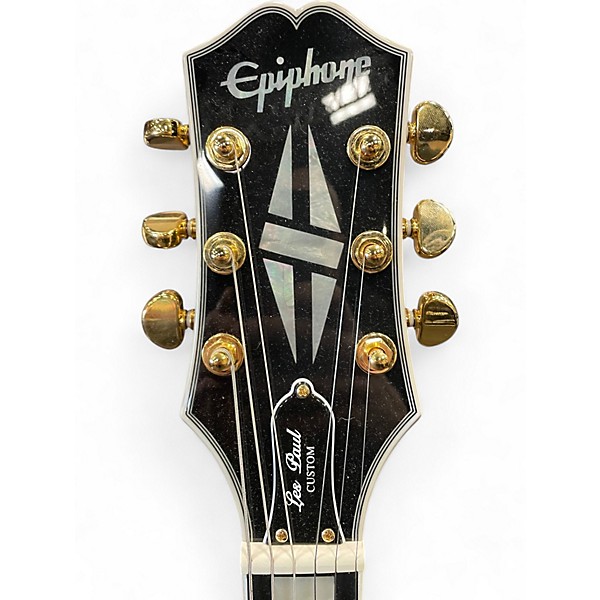 Used Epiphone Les Paul Custom Antique Ivory Solid Body Electric Guitar