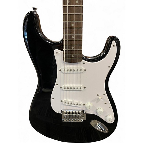 Used Squier Strat Black Solid Body Electric Guitar
