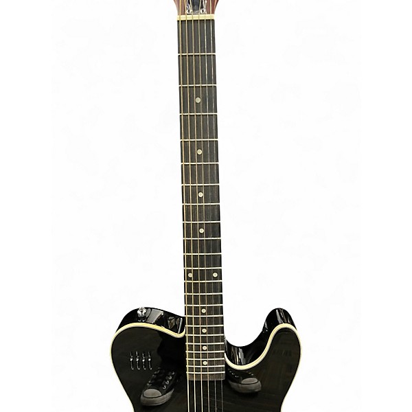 Used JN Guitars 4/4 cutaway electric folk guitar Black Acoustic Electric Guitar