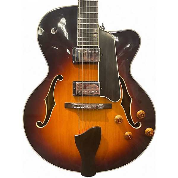 Used Eastman AR605CE 2 Tone Sunburst Hollow Body Electric Guitar