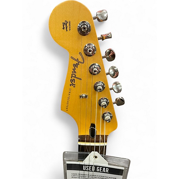 Used Fender Player II Stratocaster Left Handed 3 Color Sunburst Solid Body Electric Guitar