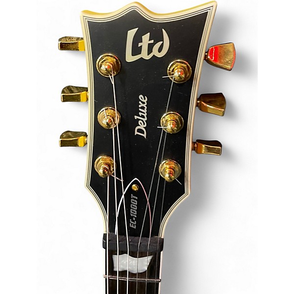 Used ESP LTD EC1000T Deluxe Vintage Gold Solid Body Electric Guitar
