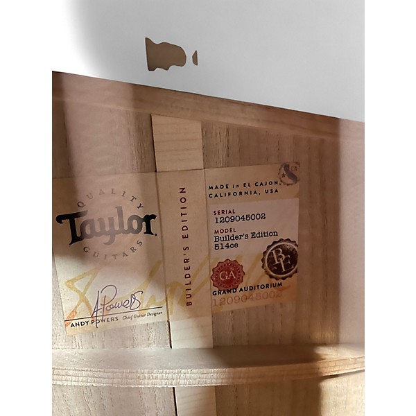 Used Taylor 514ce Builder's Edition Natural Acoustic Electric Guitar