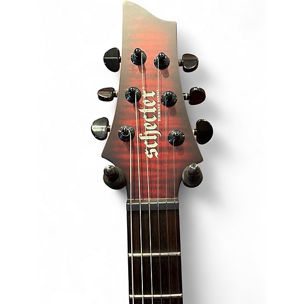 Used 2023 Schecter Guitar Research Sunset-6 Extreme Scarlett Burst Solid Body Electric Guitar