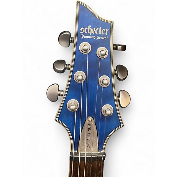 Used Schecter Guitar Research C1 Platinum Blue Burst Solid Body Electric Guitar