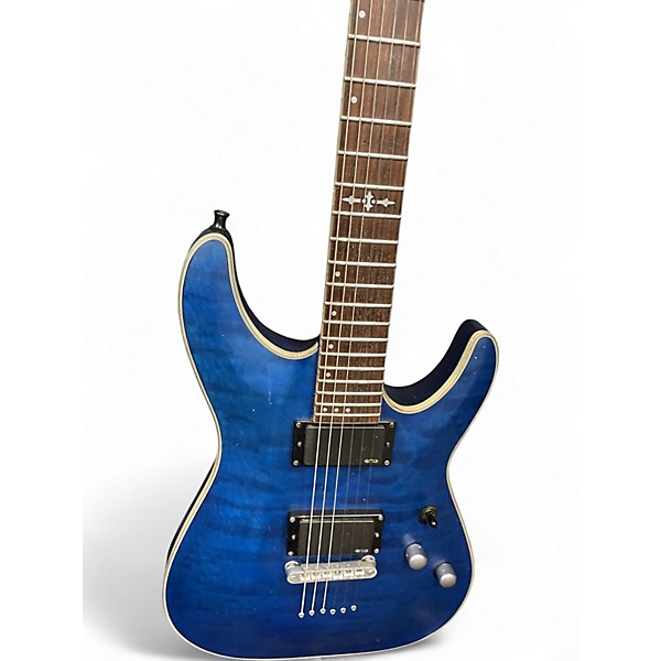 Used Schecter Guitar Research C1 Platinum Blue Burst Solid Body Electric Guitar