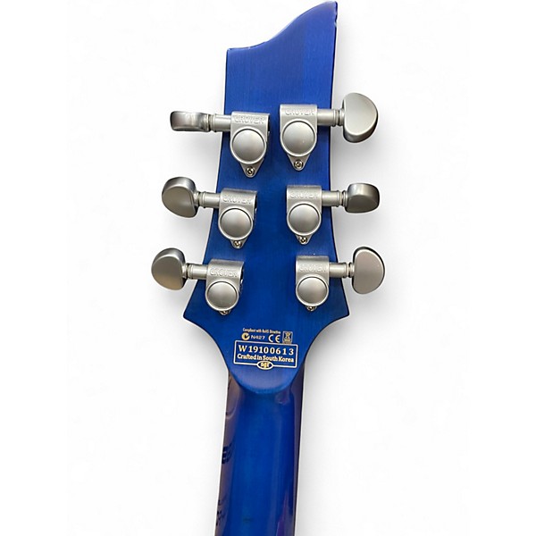 Used Schecter Guitar Research C1 Platinum Blue Burst Solid Body Electric Guitar