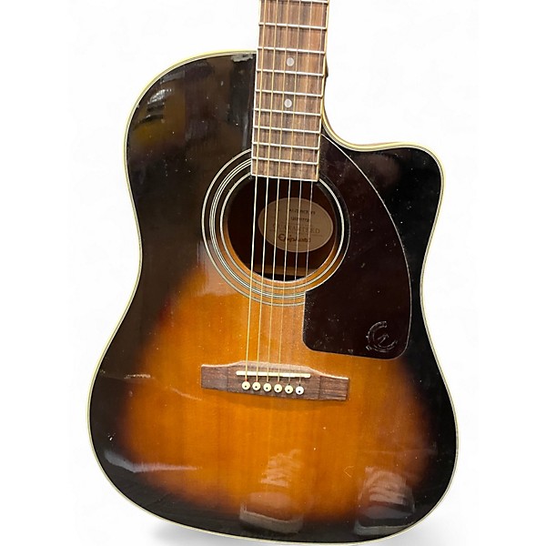 Used Epiphone AJ220SCE 2 Tone Sunburst Acoustic Electric Guitar