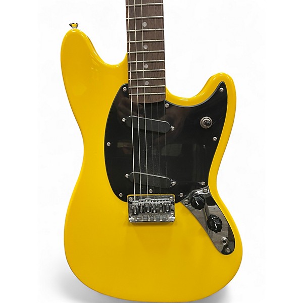 Used Squier SONIC MUSTANG Graffiti Yellow Solid Body Electric Guitar