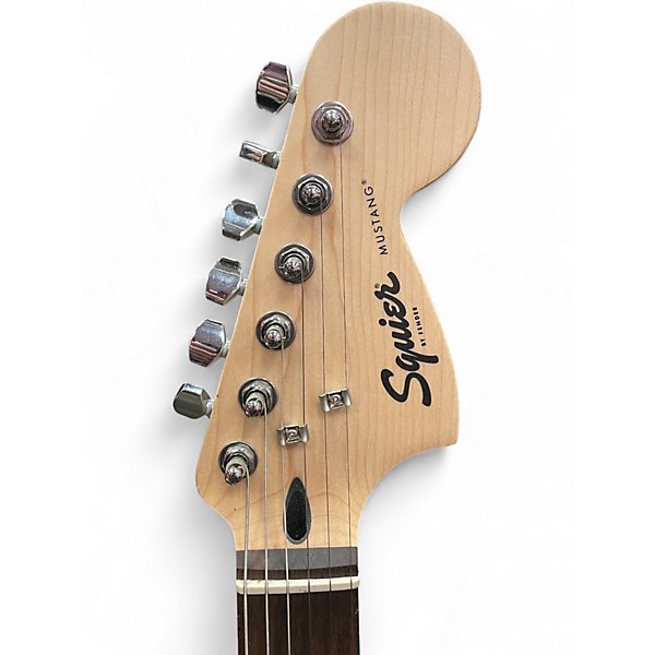 Used Squier SONIC MUSTANG Graffiti Yellow Solid Body Electric Guitar