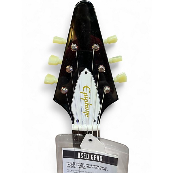 Used Epiphone Jimi Hendrix "Love Drops" Flying V  Black Solid Body Electric Guitar