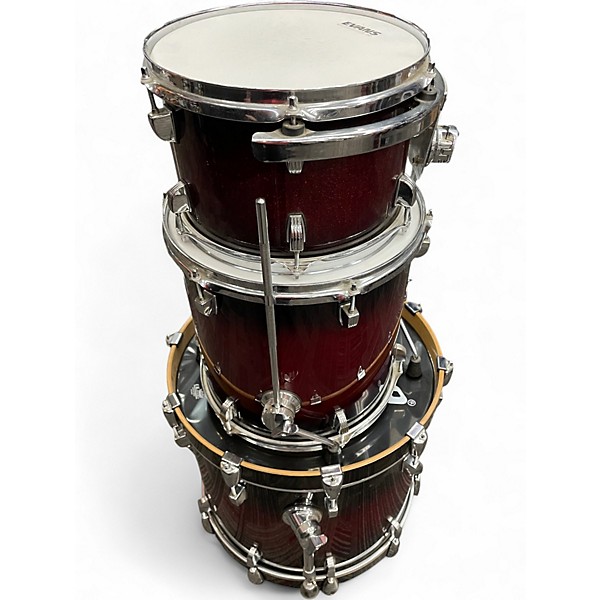 Used Ludwig 3 Piece Accent CS cherry metallic Drum Kit