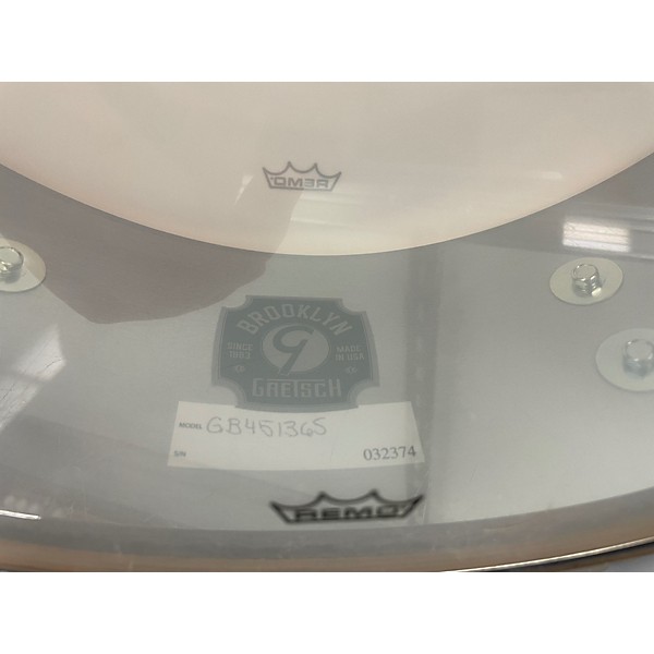 Used Gretsch Drums 13X4.5 Brooklyn Series Snare white marine pearl Drum