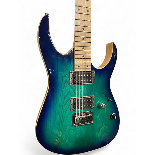 Used 2018 Ibanez rg421ahm Sapphire Blue Trans Solid Body Electric Guitar