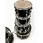 Used Pearl 4 Piece WOOD FIBERGLASS Black Drum Kit