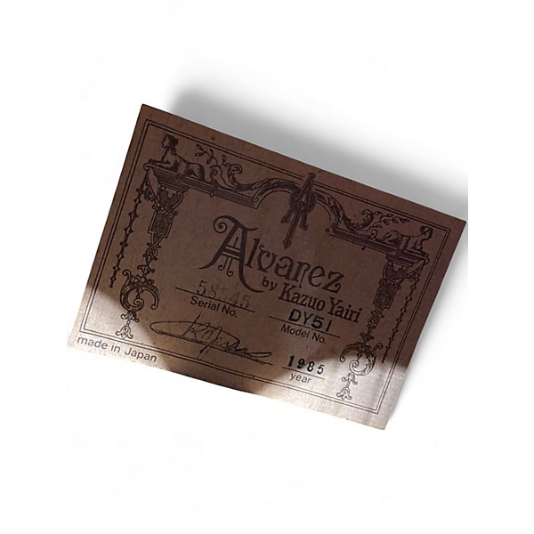 Vintage 1985 Alvarez DY5I Vintage Natural Acoustic Electric Guitar