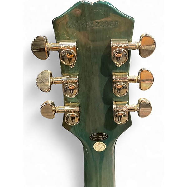 Used Epiphone Les Paul Standard 1960s Quilt Top Transparent Blue Solid Body Electric Guitar