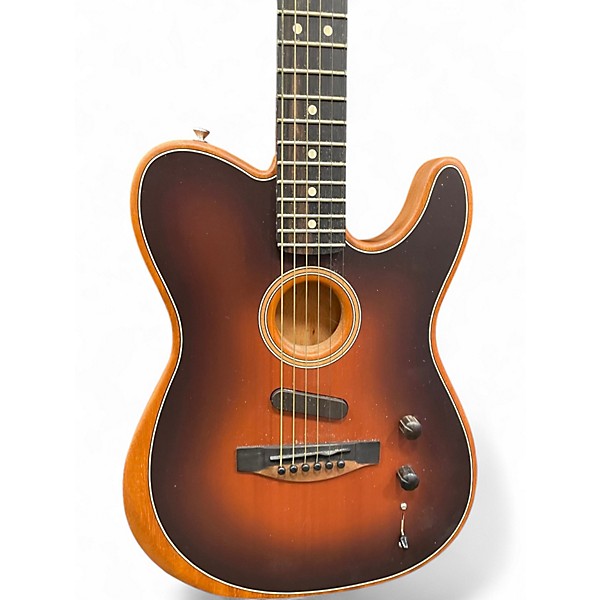 Used Fender American Acoustasonic Telecaster Sunburst Acoustic Electric Guitar