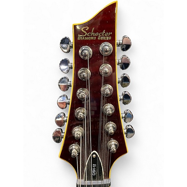 Used Schecter Guitar Research C/SH12 Trans Red Hollow Body Electric Guitar