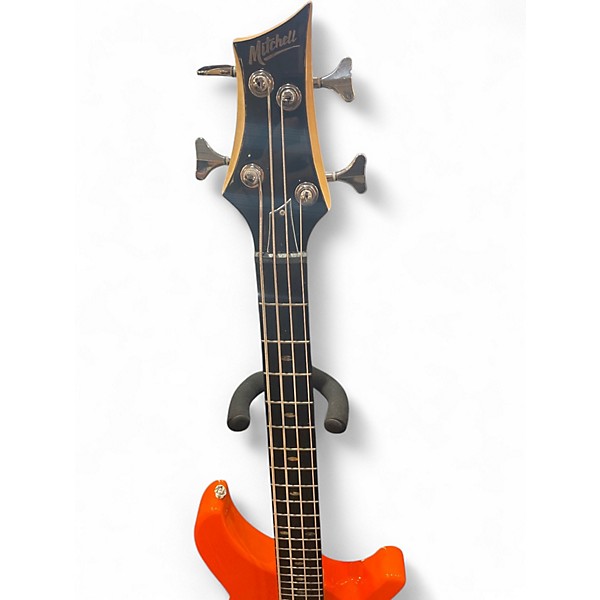 Used Mitchell MB100 Orange Electric Bass Guitar
