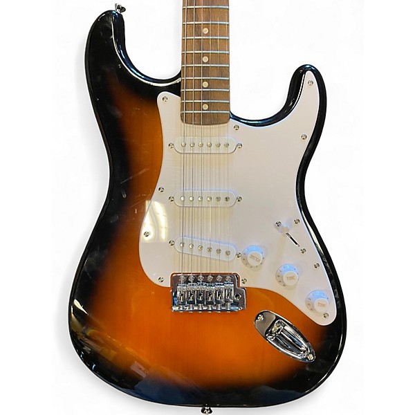Used Squier Standard Stratocaster 3 Color Sunburst Solid Body Electric Guitar